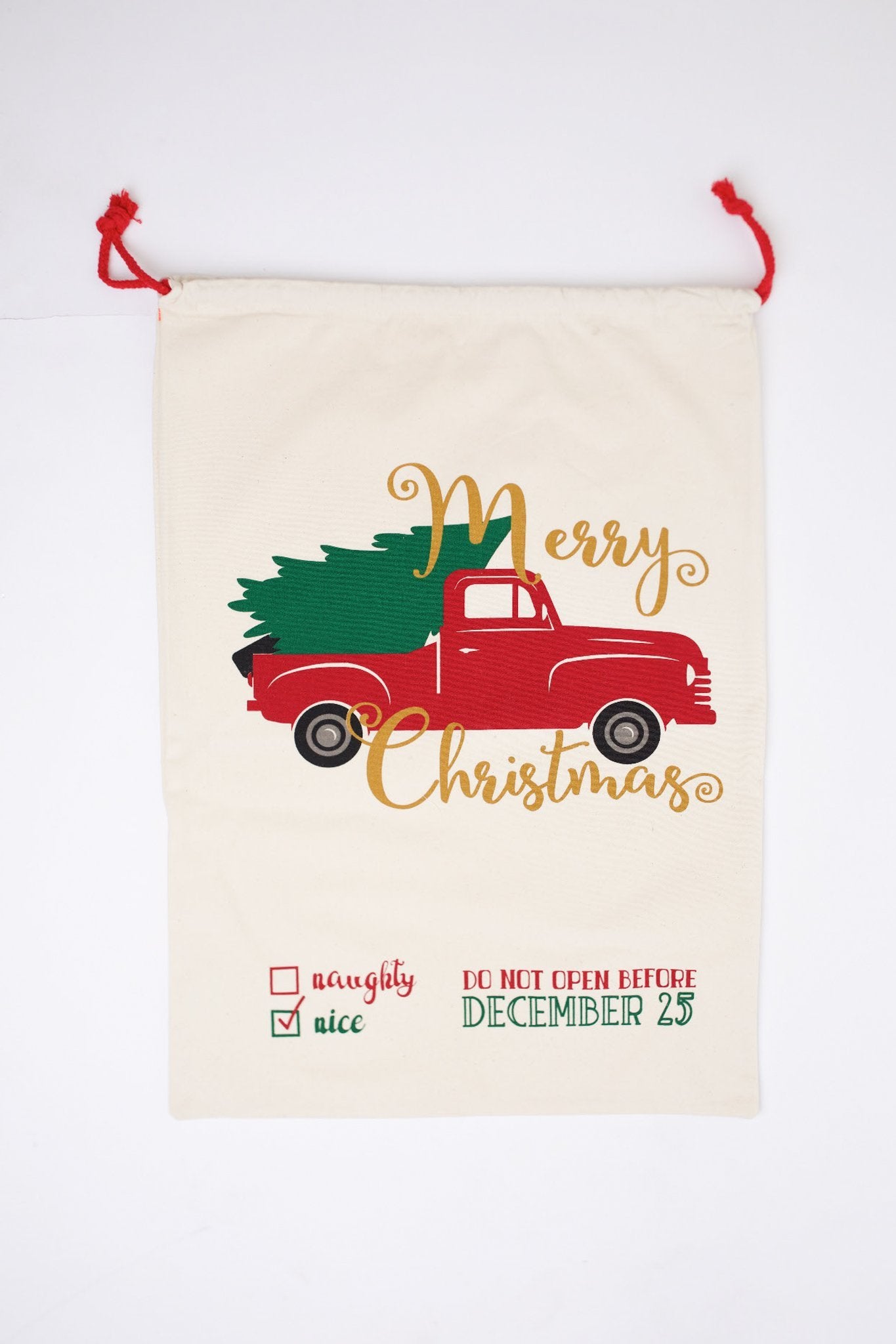 Christmas Trees & Trucks Santa Sack