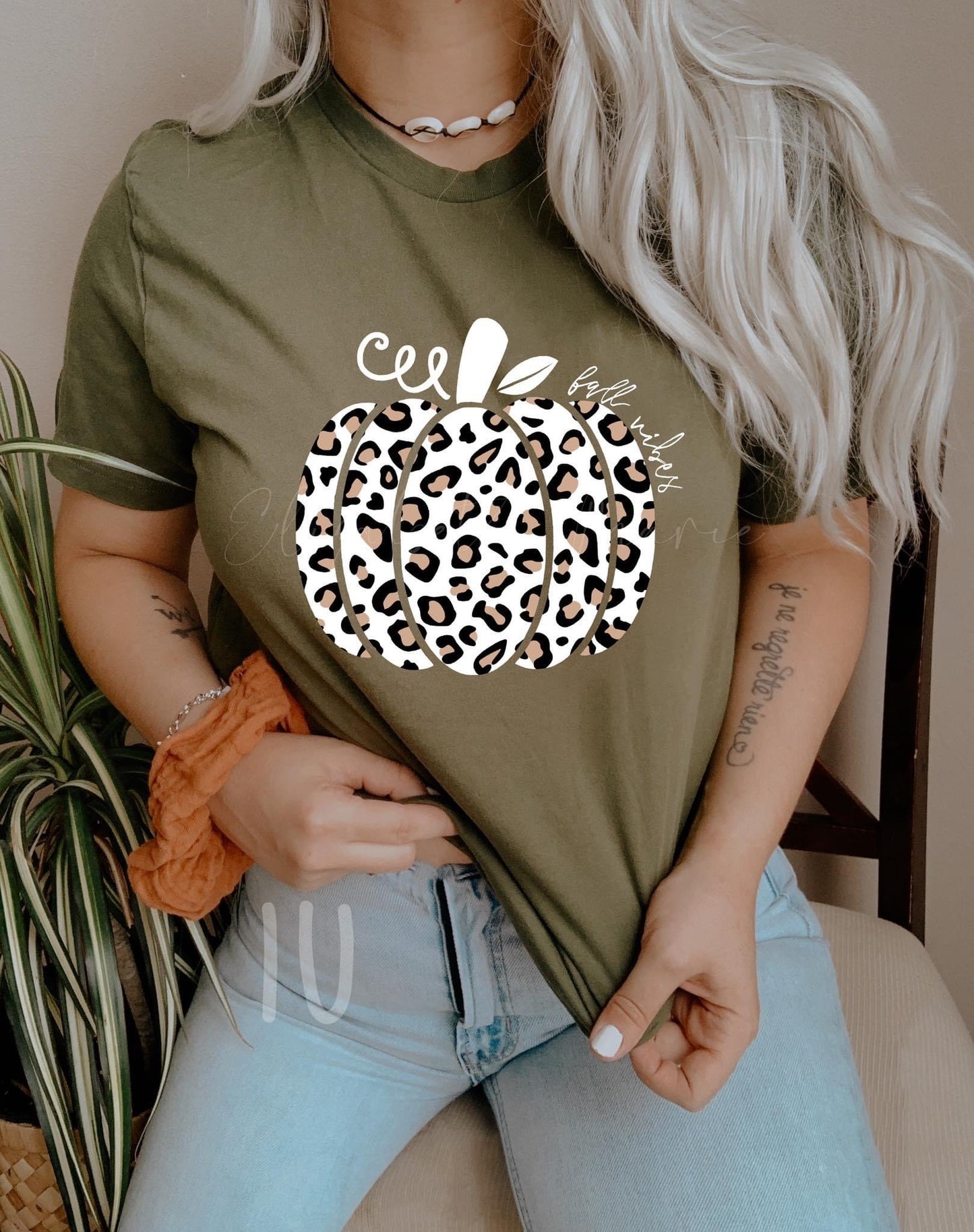Fall Vibes Leopard Pumpkin Tee