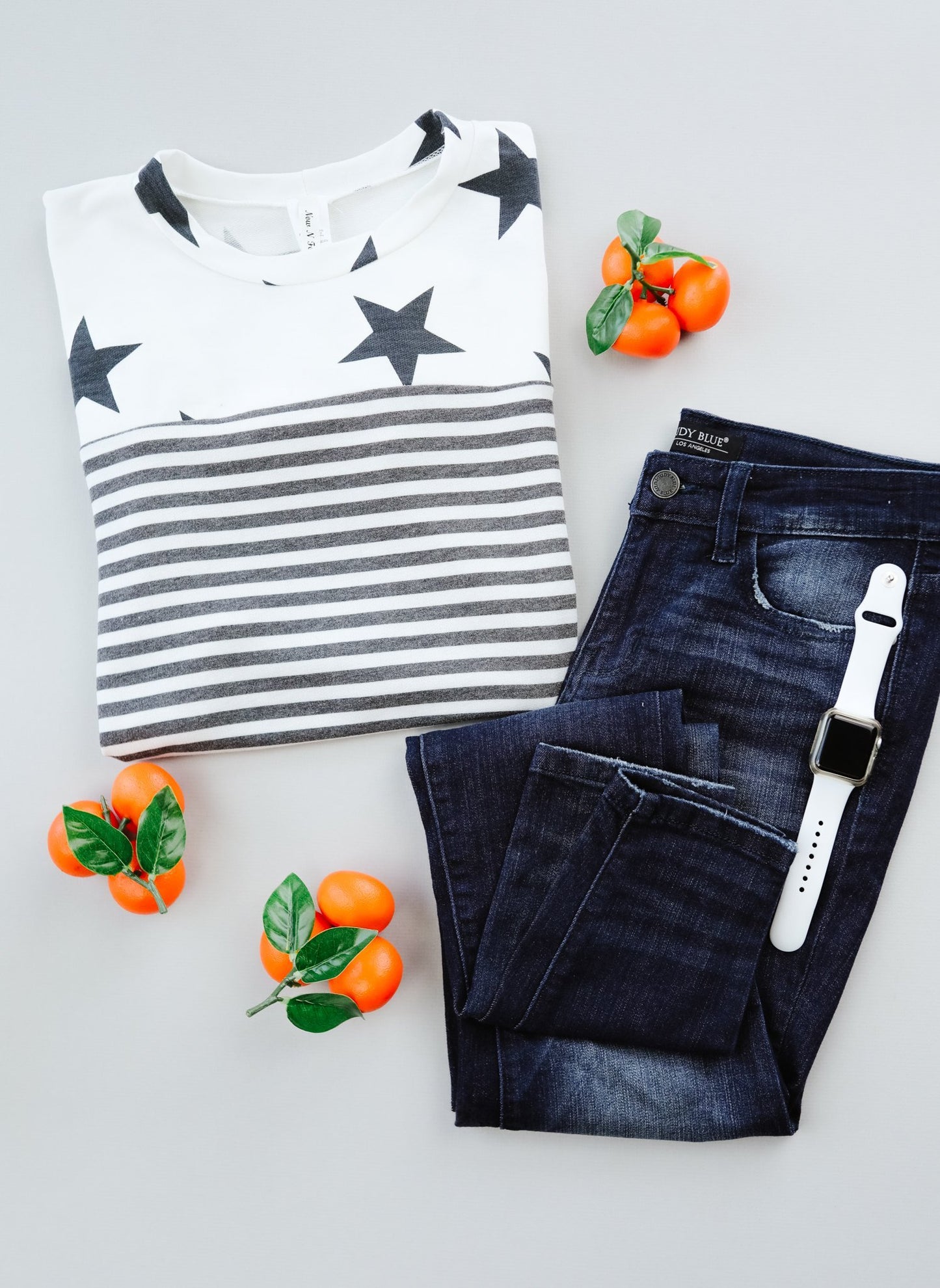 Stripes & Stars Black & White Top