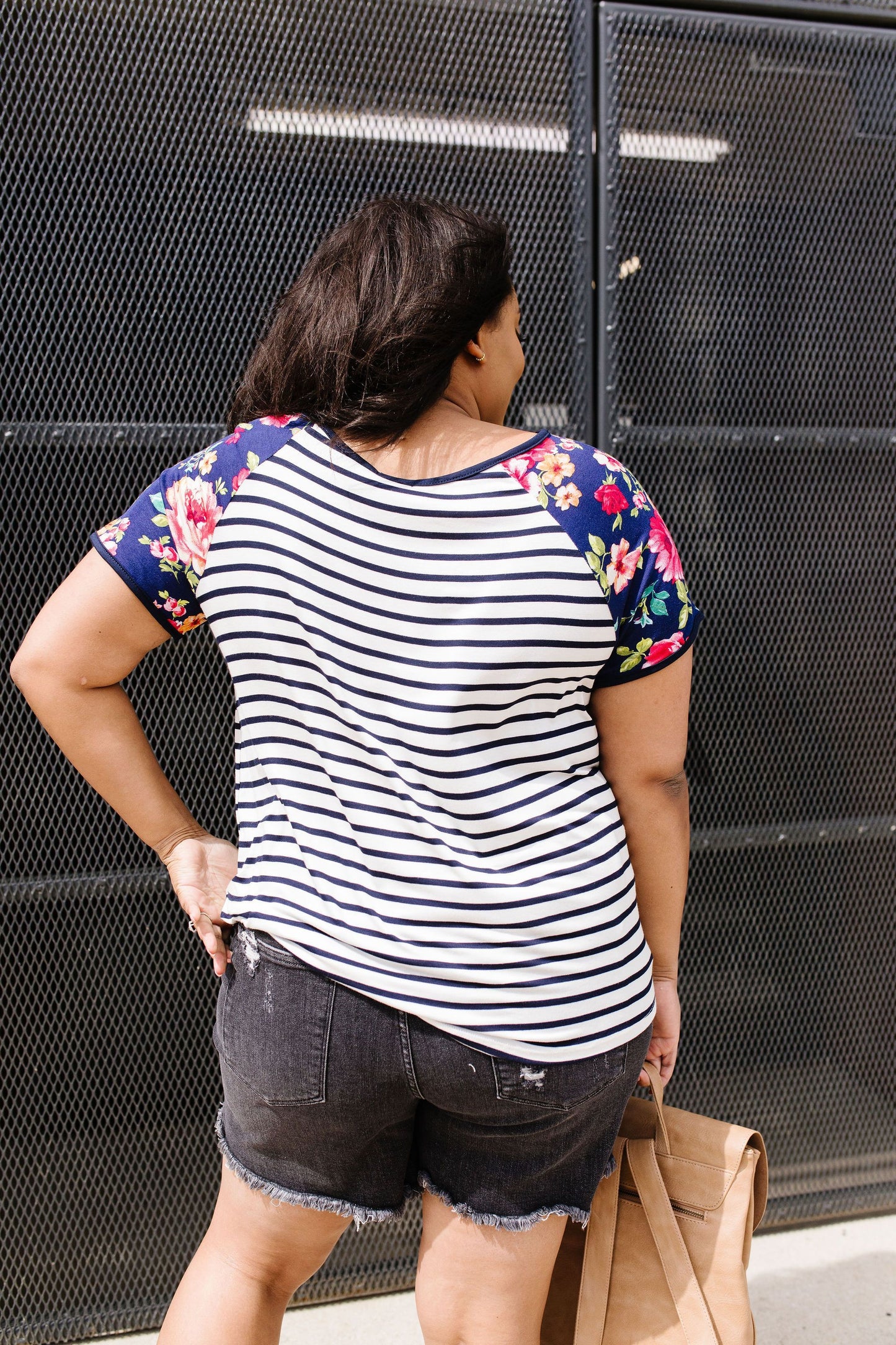 Flower Power Raglan Top In Blue