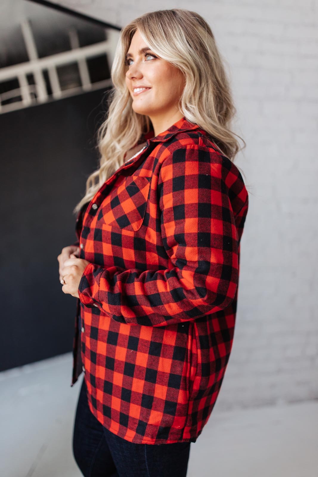 Campfire Buffalo Plaid Jacket in Black/Red