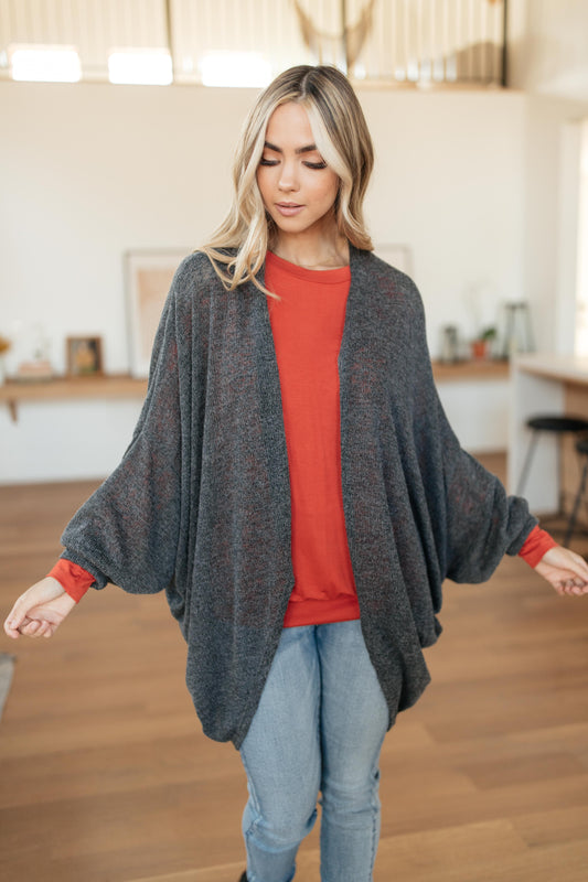 Slouchy Vibe Cardigan in Charcoal