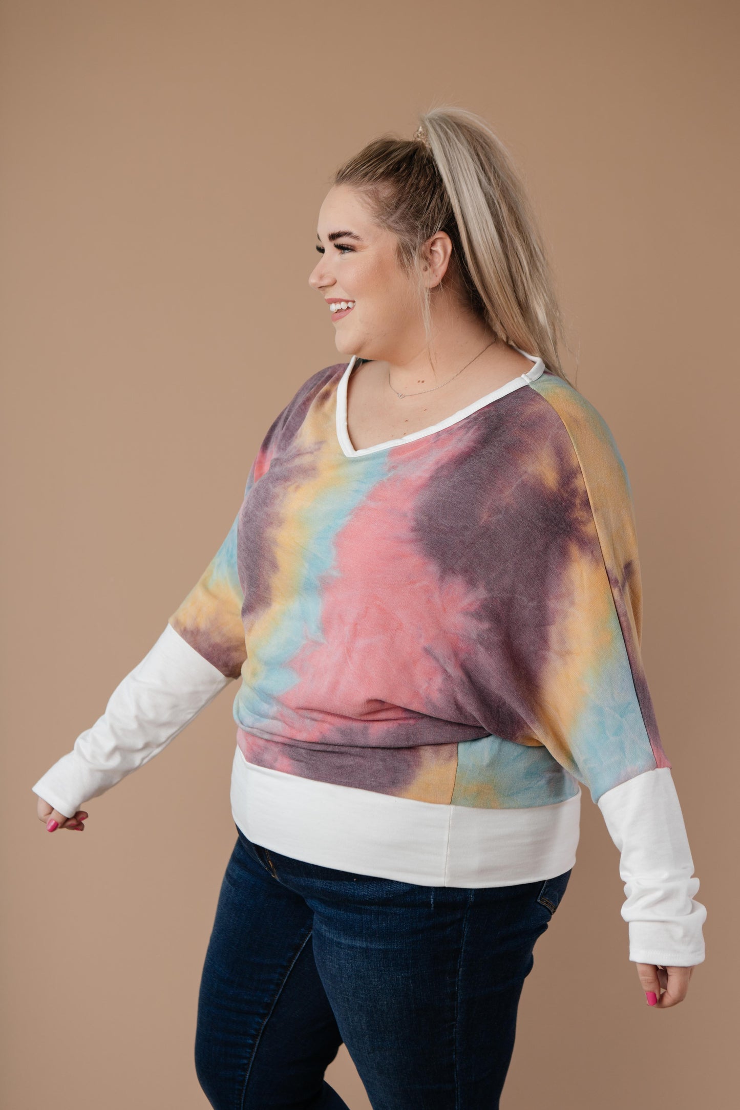 Whitney Wide V Tie Dye Pullover