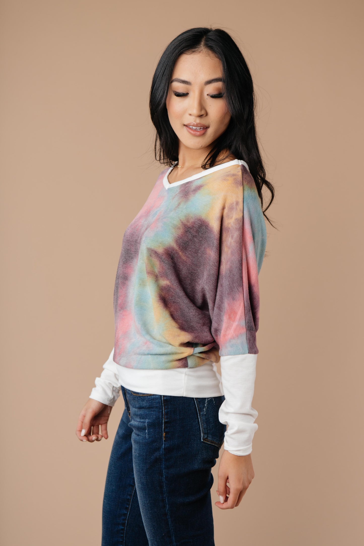 Whitney Wide V Tie Dye Pullover