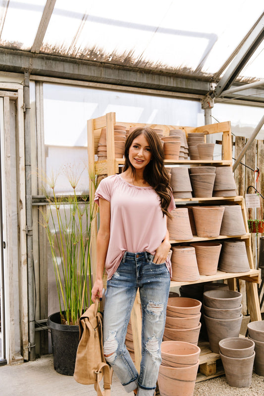 Double Up Top In Mauve