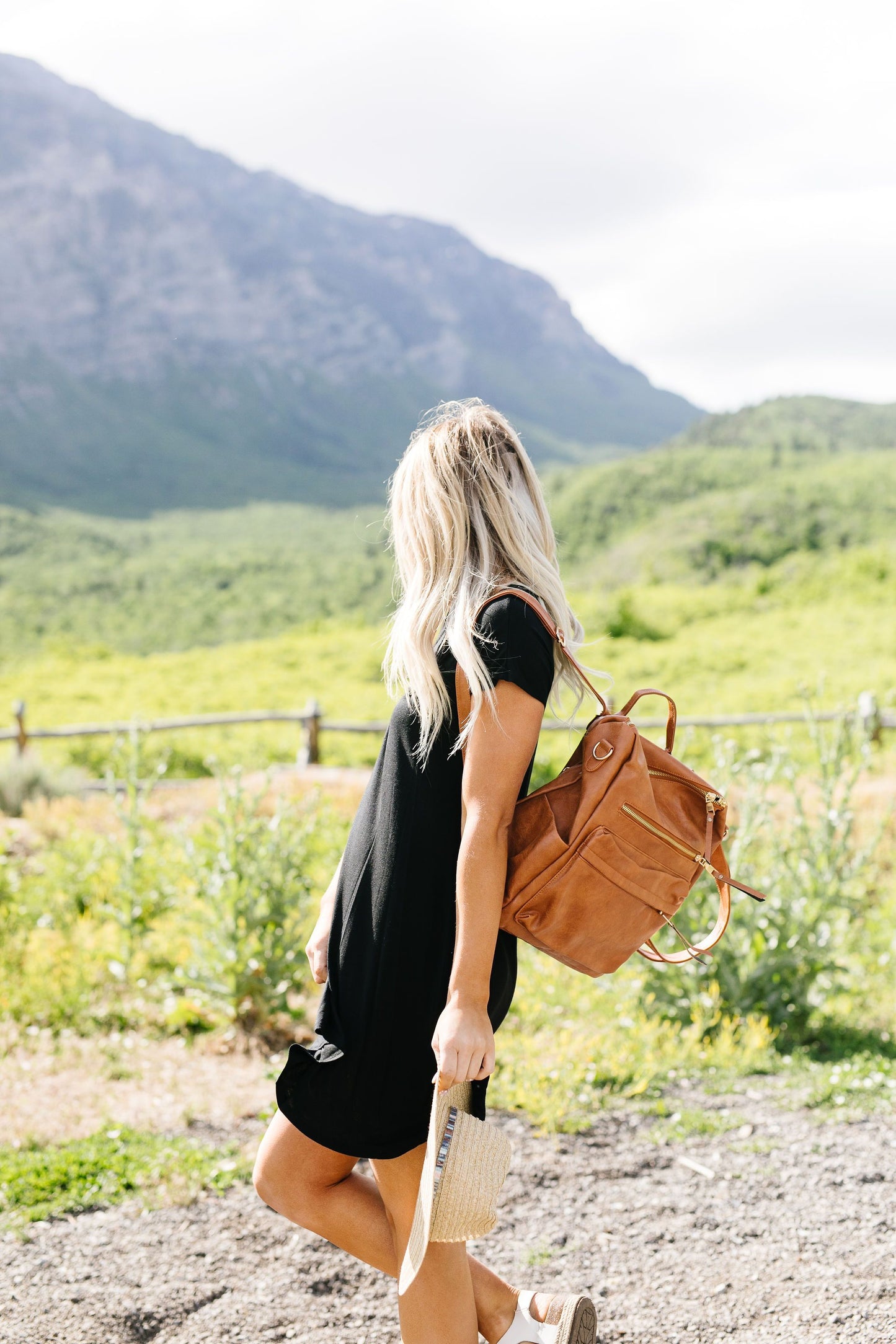 Summer Swing V-Neck Dress In Black