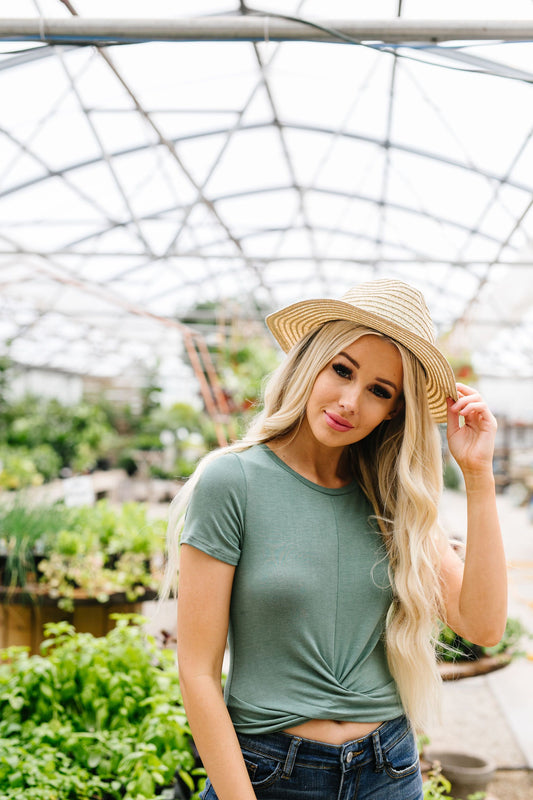 Twisted Crop Top In Pine