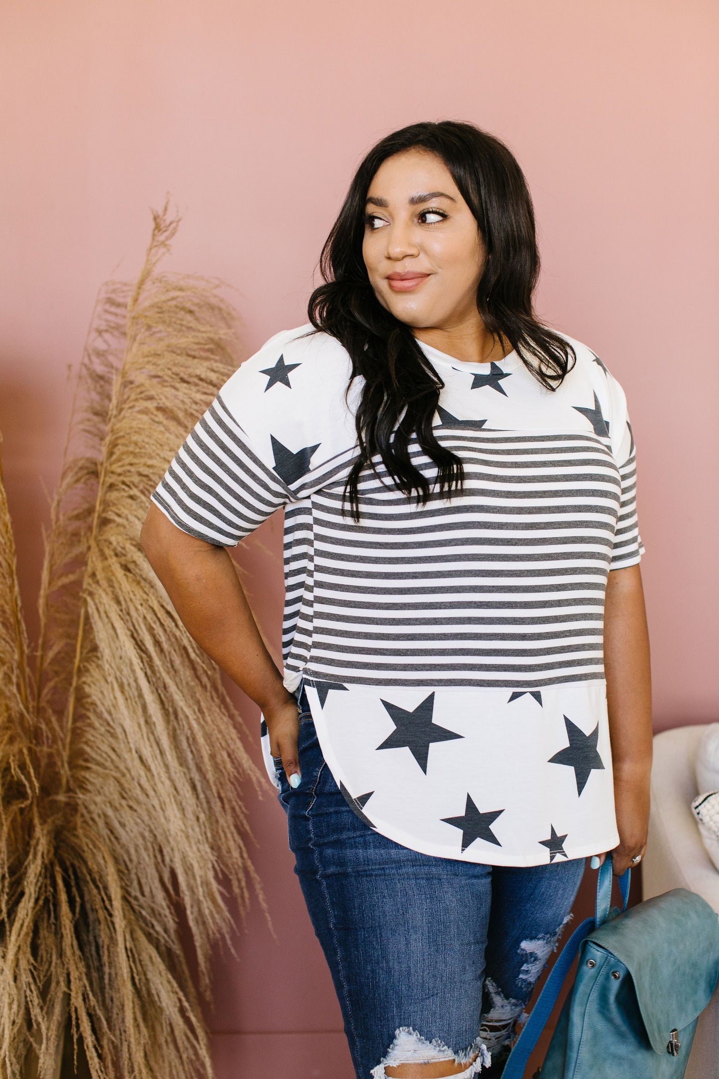 Stripes & Stars Black & White Top