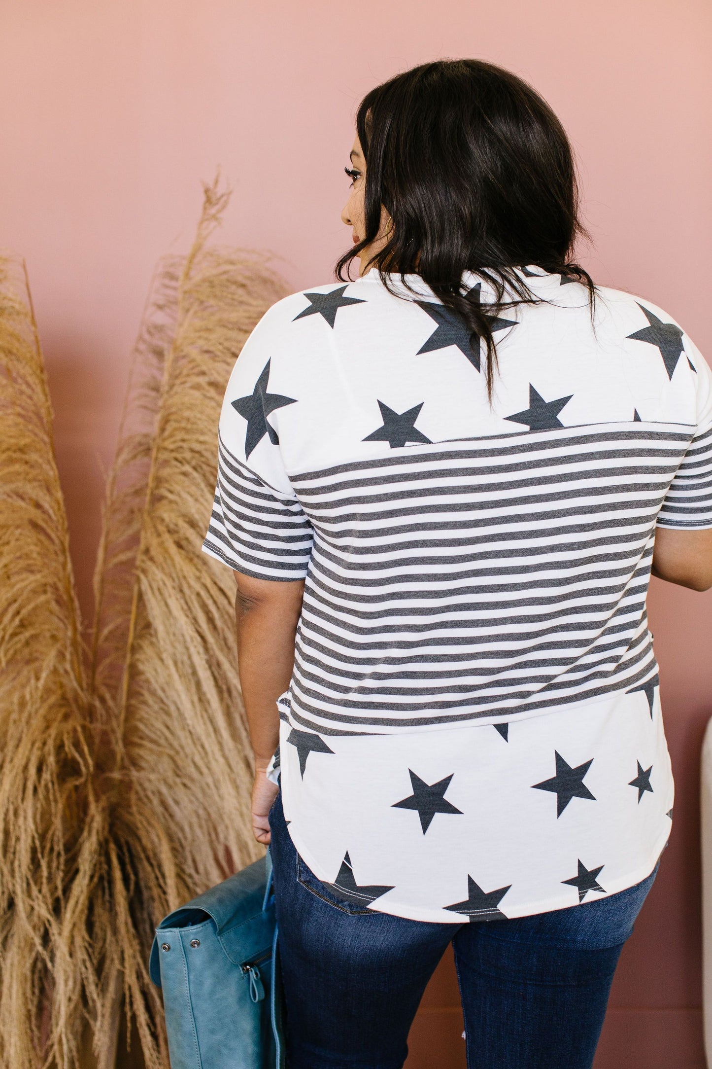 Stripes & Stars Black & White Top